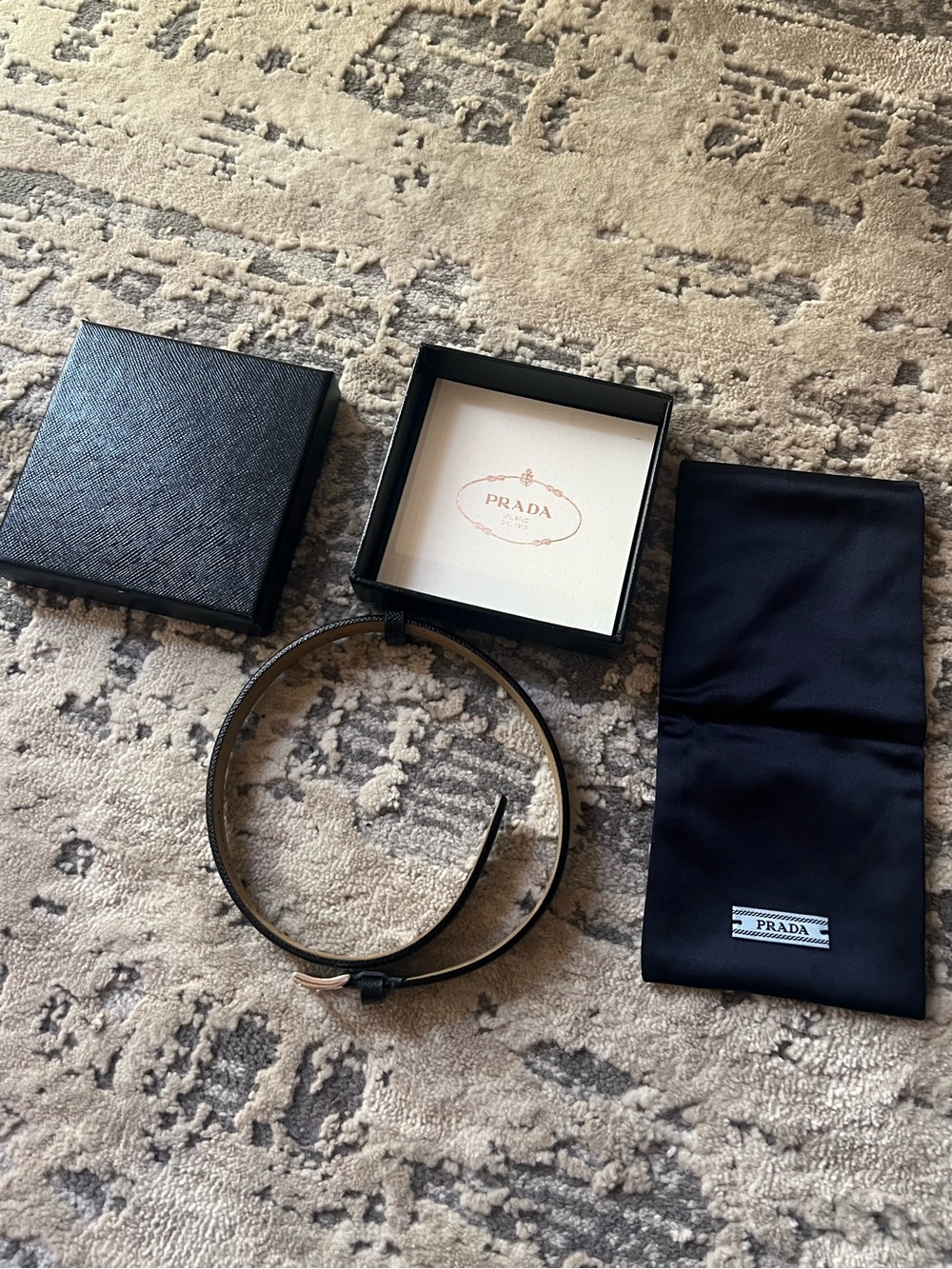 NEW Prada x American Express Black Leather Centurion Bracelet